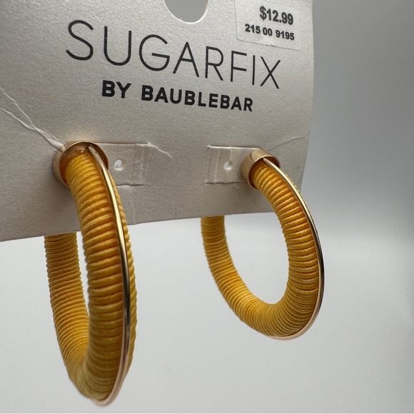 sugarfix Jewelry - Sugarfix Yellow Thread Wrapped Hoop Earrings